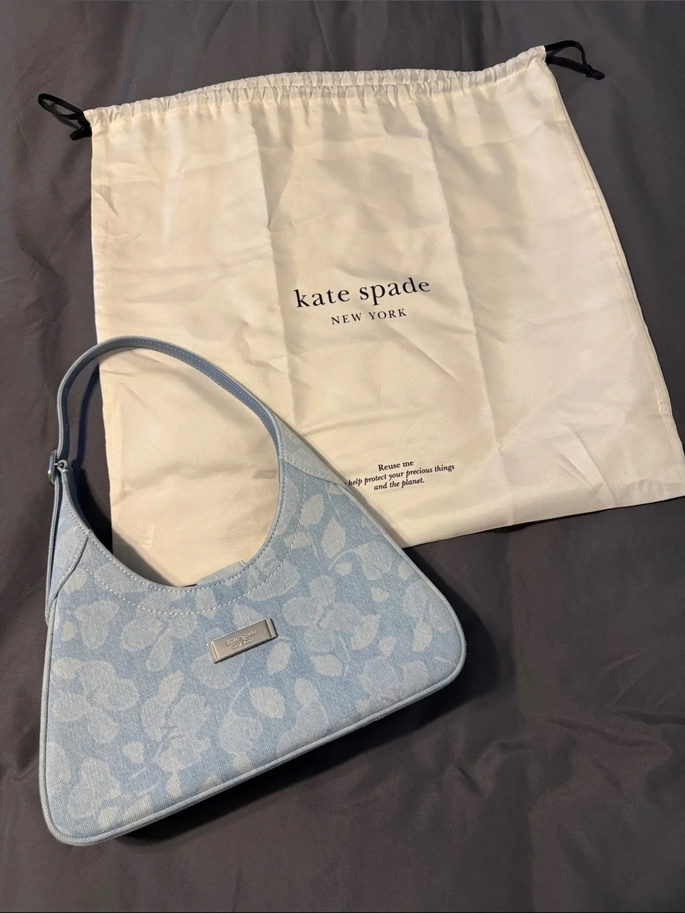 kate spade Pale Blue Floral Jacquard Shoulder Bag
